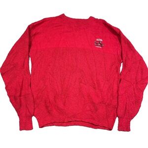 Vintage Grandpa Sweater Men XL Red Case International Combine 80s 90s‎ Tractor
